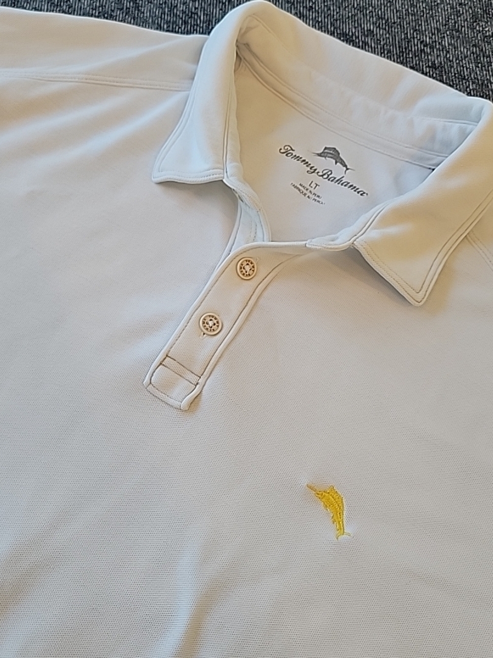 Tommy Bahama Polo Shirt Men's LT Large Tall White Performance Stretch Pima Blend